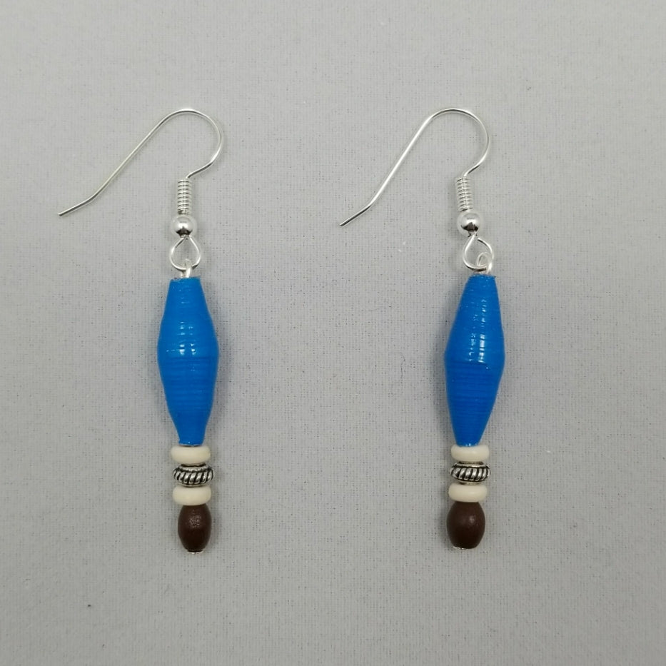 Blue and Brown Earrings - Village of Hope - Tabitha Artisans