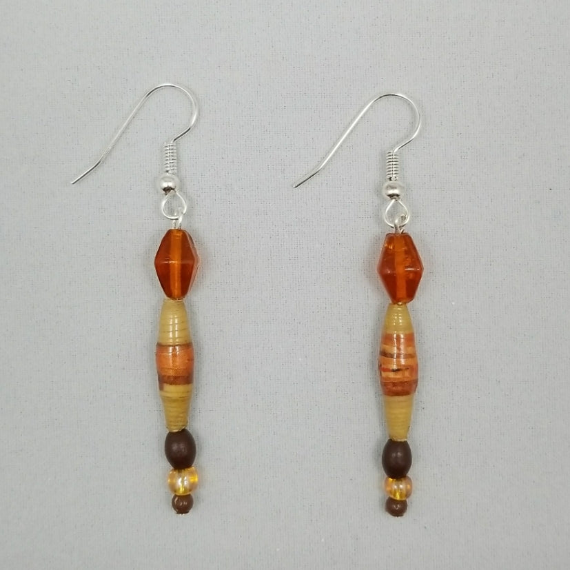 Tan and Amber Earrings - Village of Hope - Tabitha Artisans