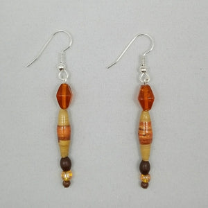 Tan and Amber Earrings - Village of Hope - Tabitha Artisans