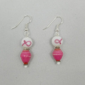 Breast Cancer Awareness Earrings - Village of Hope - Tabitha Artisans